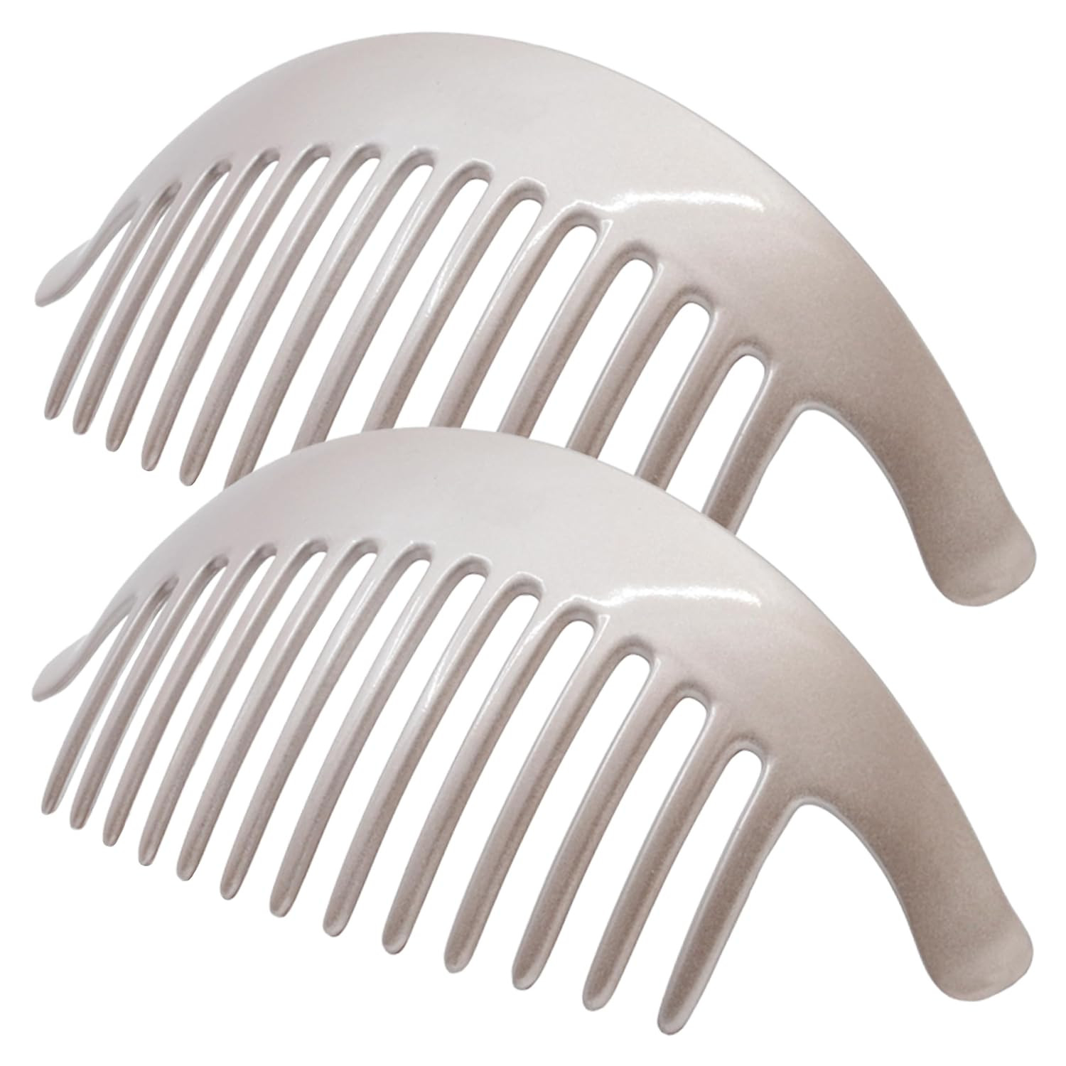 Camila Paris CP3016 French Hair Side Combs, Beige Pearl Interlocking Combs Frenc