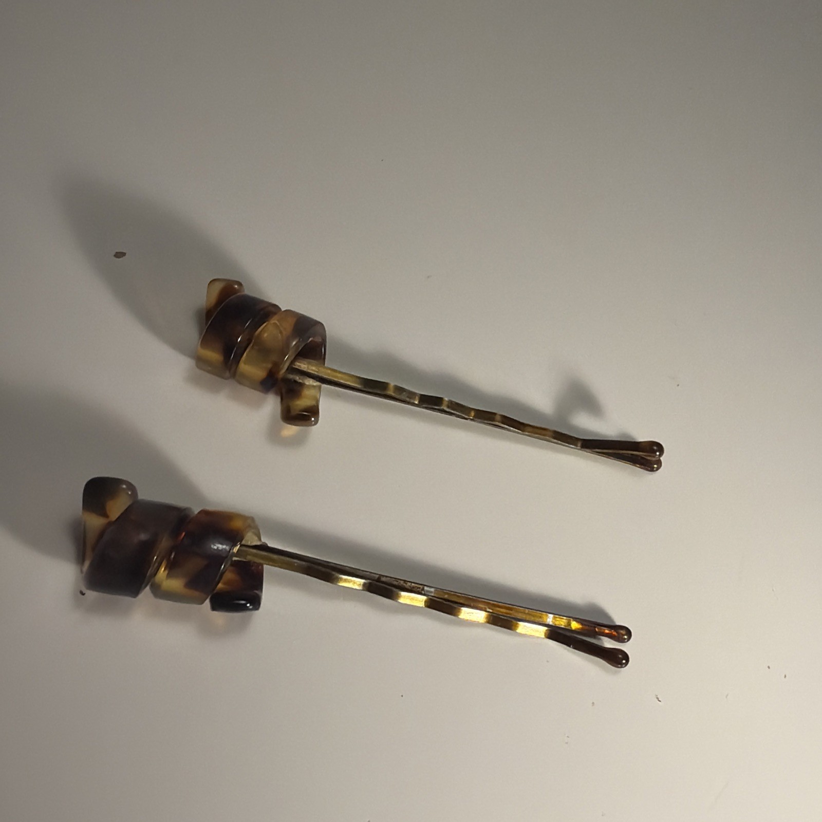 Spiral Hair Bobby Pins Silver Tortoise Shell Brown Plastic Unique Swirl Shape