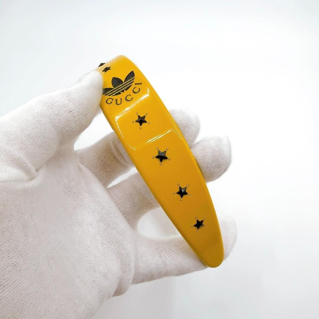 Gucci x adidas Yellow Headband Hair Accessory Made in Italy 702950