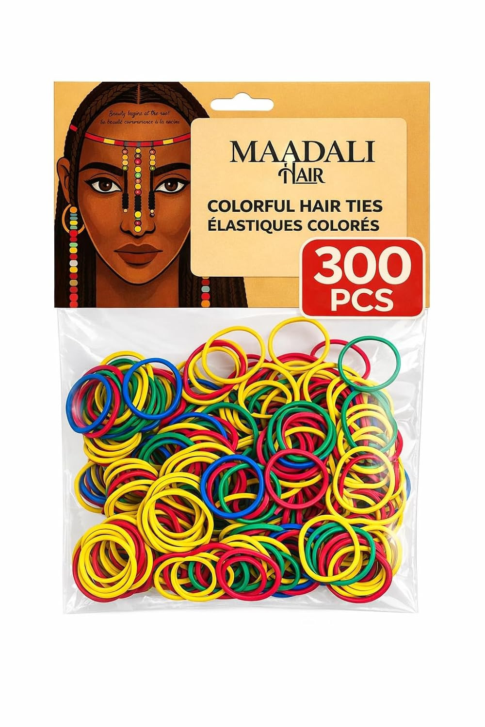300 Black Hair Ties – Small Strong Rubber Bands for Thick, Curly & Afro Hair, Br