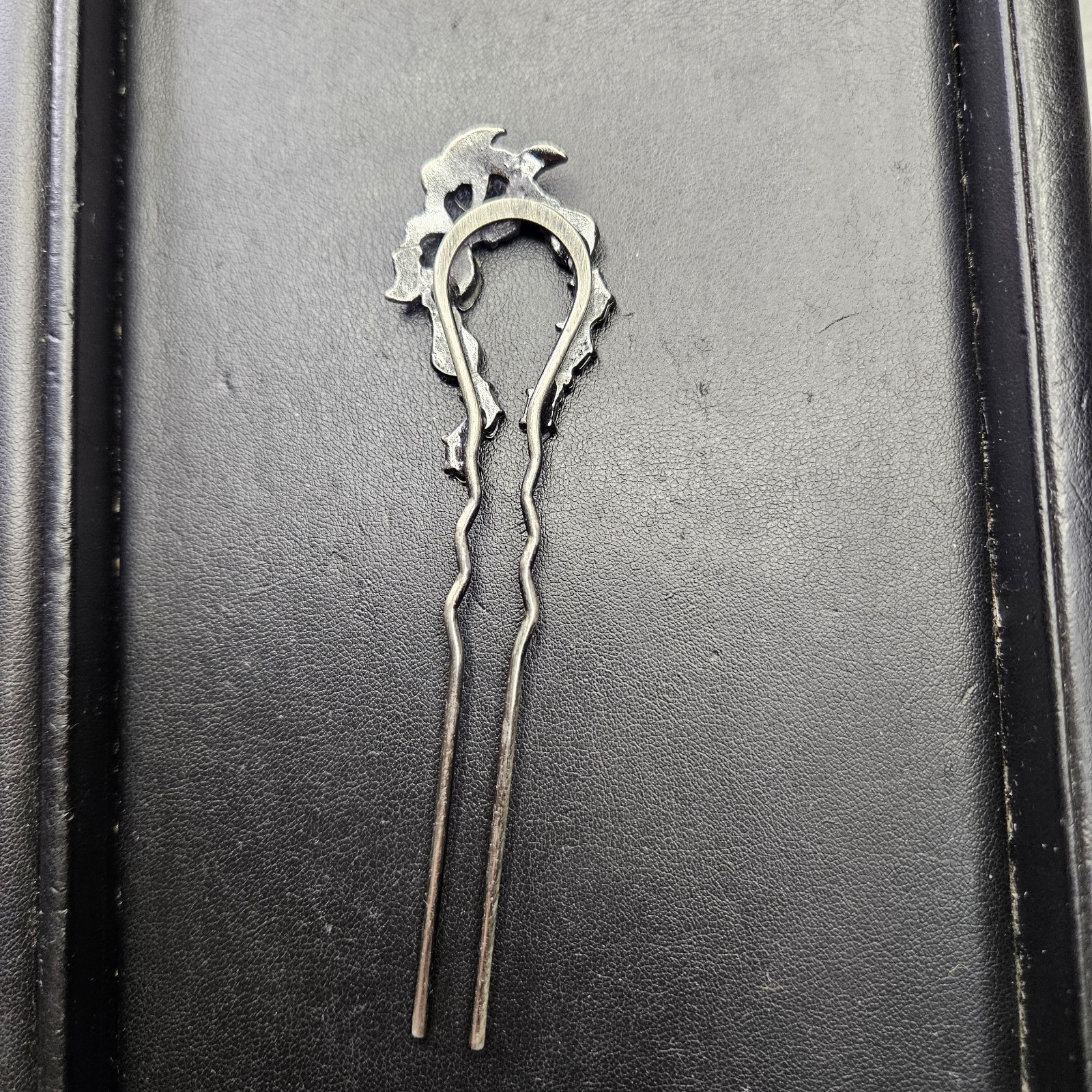 Vintage Jeweled Hair Pin Hairpiece Rhinestone Flower 4.5 In Long