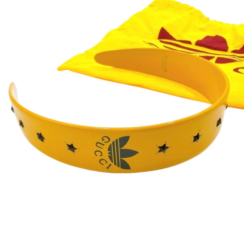 Gucci x adidas Yellow Headband Hair Accessory Made in Italy 702950