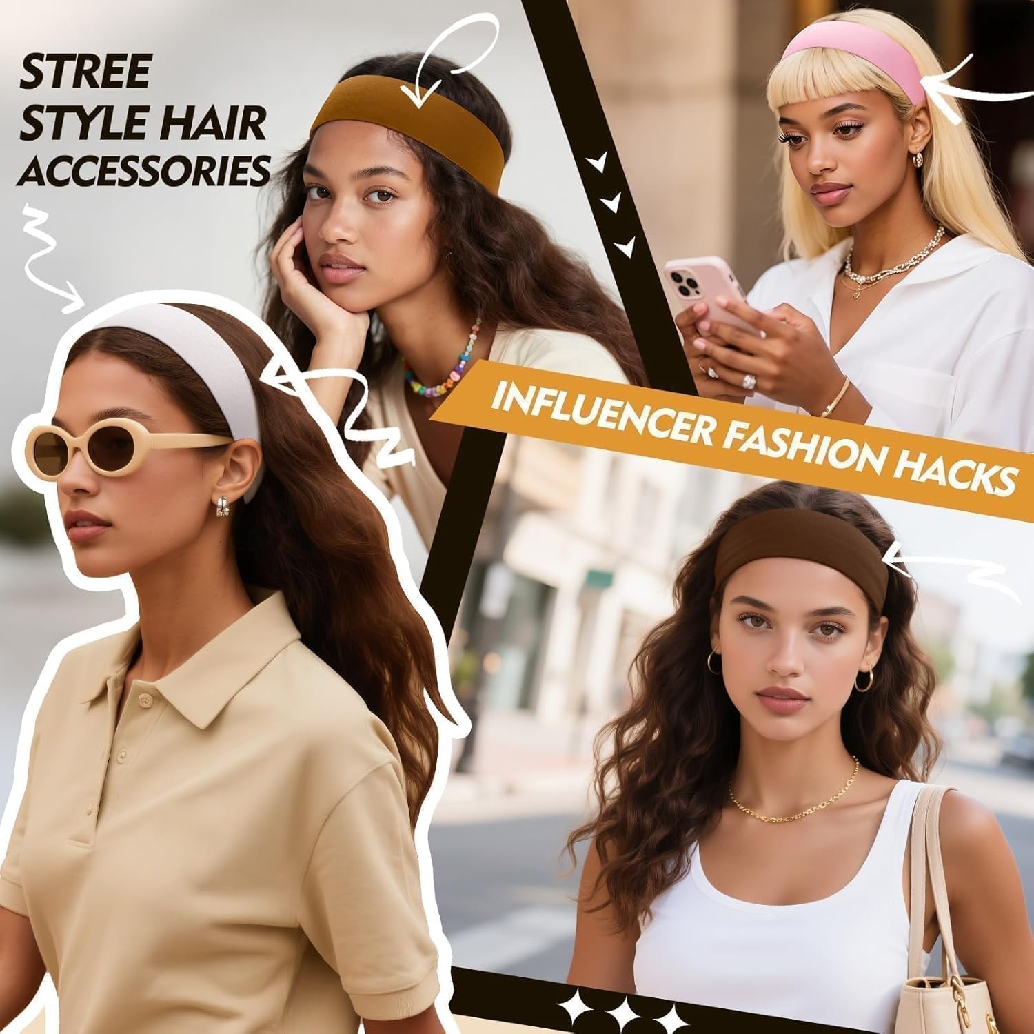 Womens Stretchy Headbands Non Slip Workout Yoga Hairbands Hair Accessories