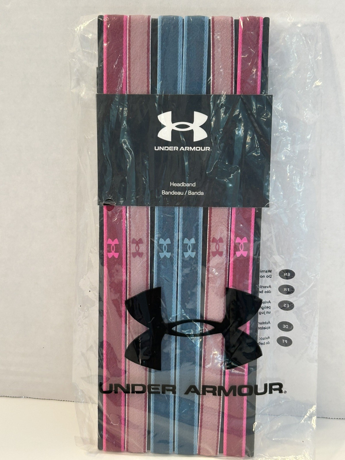 Under Armour 6 Athletic Headbands Women’s One Size Pink & Teal NEW