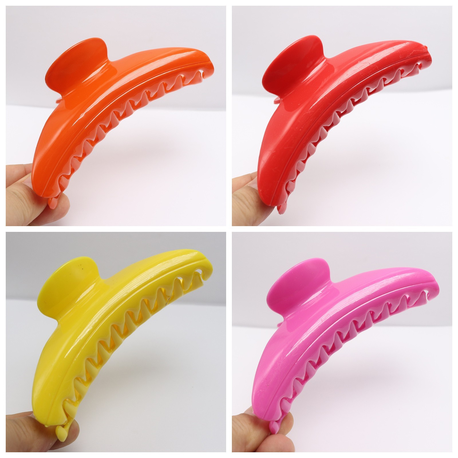 4pcs Large 115mm Hair Claw Clips – Jumbo Plastic Shark Clamp for Thick/Long Hair