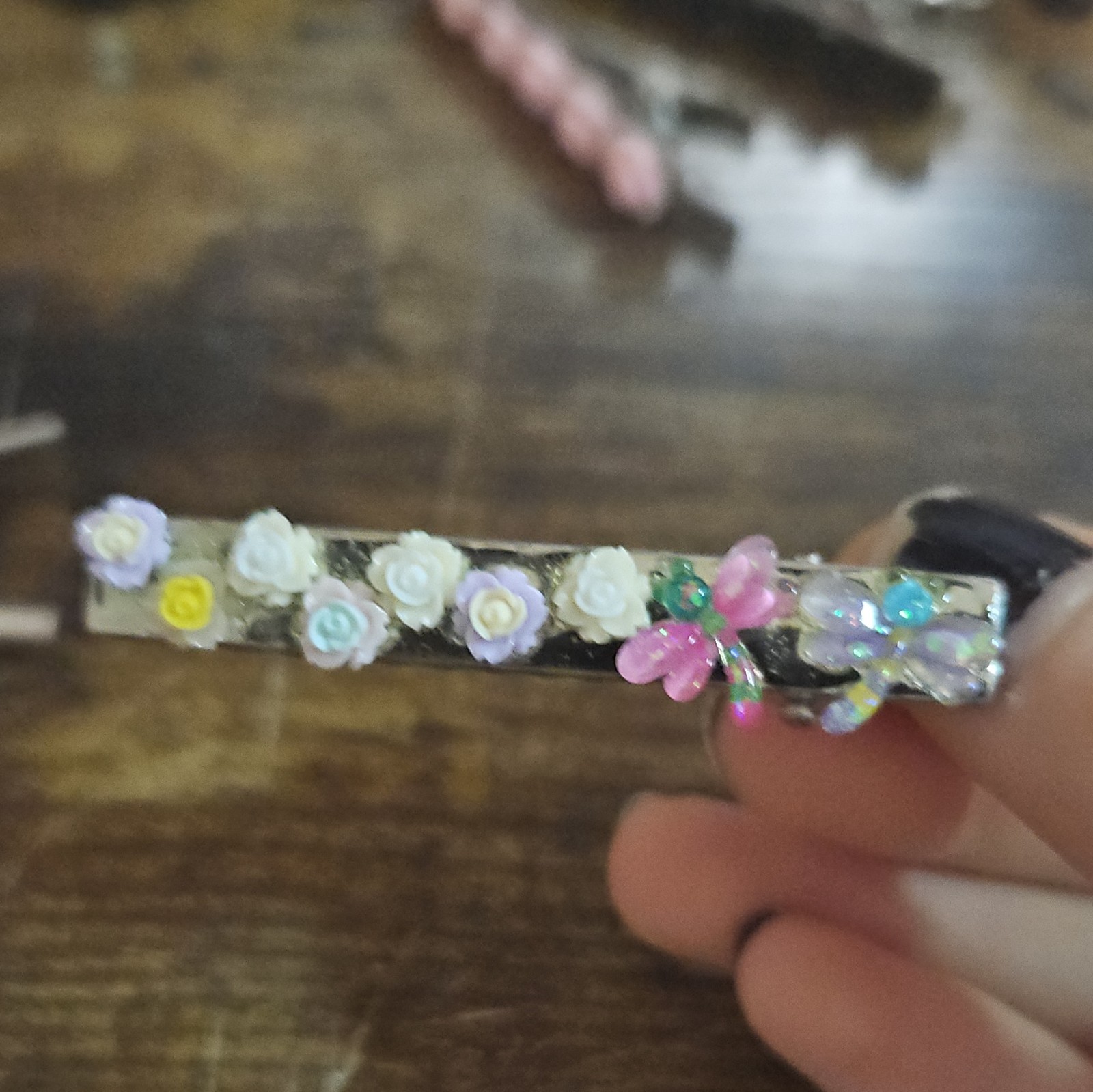 Women’s Flower Snap Hair Clips/Barrettes Decorative 6 Pack Metal/Plastic