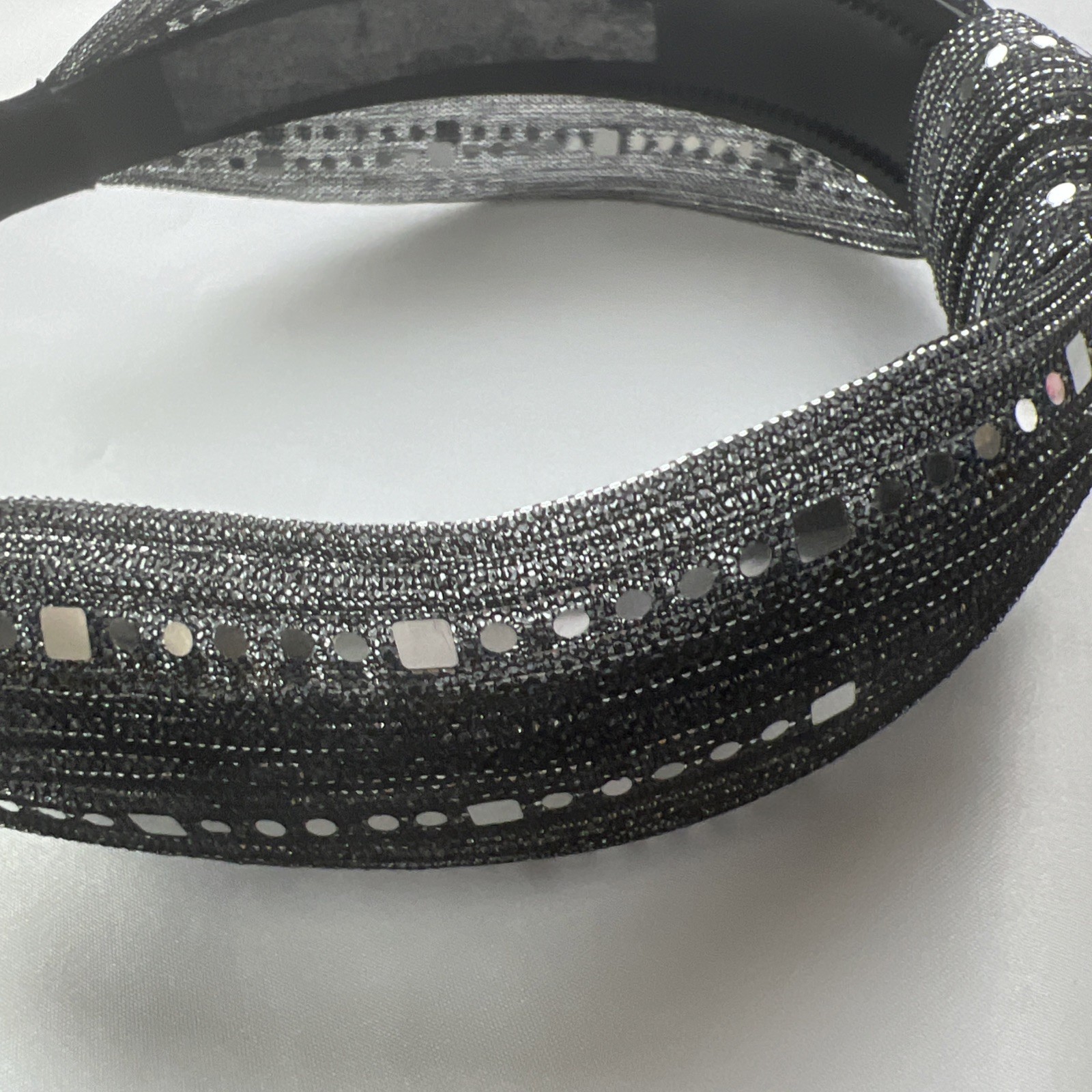 Shimmering Sequin and Bead Accent Knotted Headband – Black and Tan set of 2