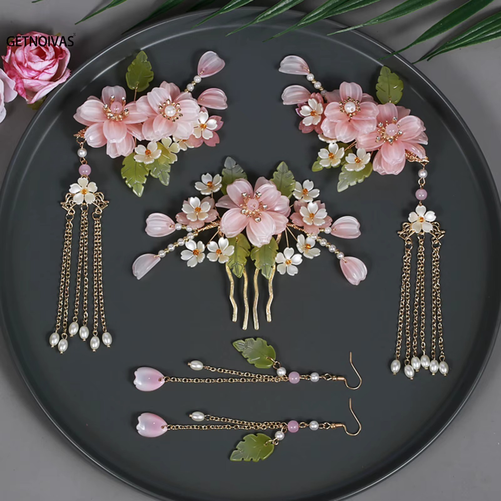 Hanfu hairpin Chinese Bridal Princess Flowers Hair Stick Accessories Gift
