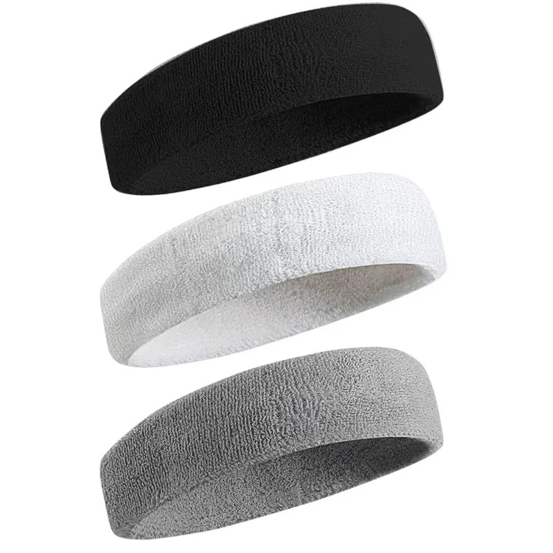 3Pcs Sweatproof Sports Headbands for Men Women Moisture-Wicking Sweatband Tennis