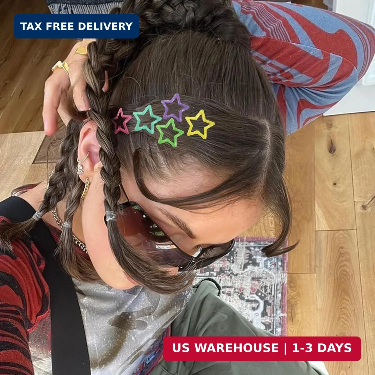 Star Hair Clips Multiple Colors Snap Hair Barrettes Non Slip Star Hair Accessori