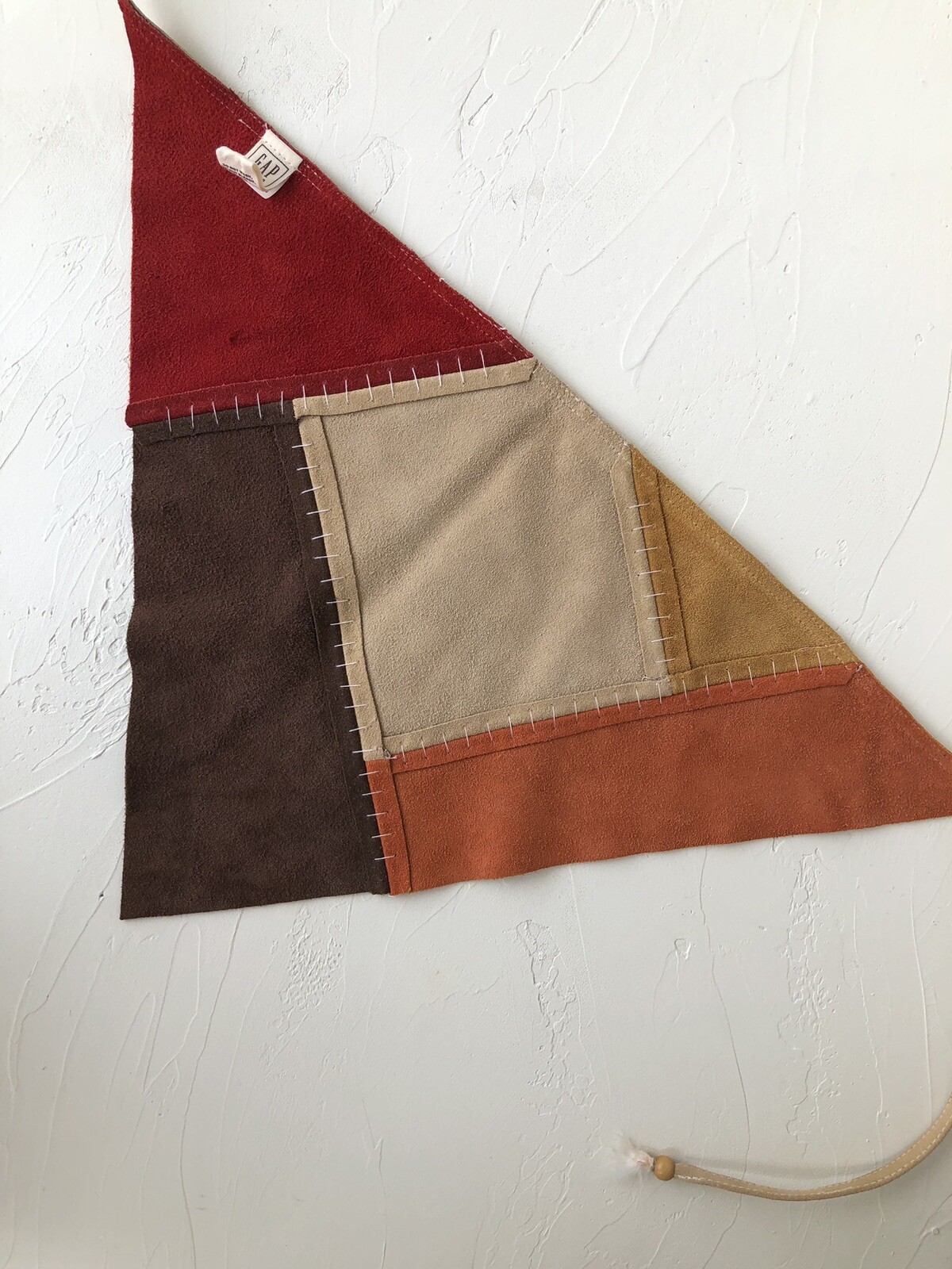 Y2K GAP Cowhide Bandana Patchwork Head Kerchief Triangle Hair Accessory Women’s