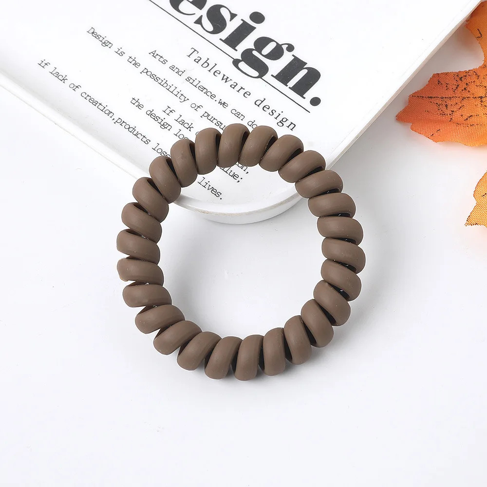 3Pcs/lot Telephone Wire Elastic Hair Bands Women Matte Frosted Colorful Girls Te