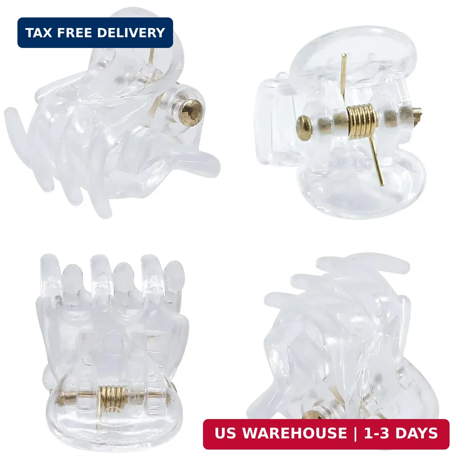 BokWin 24 Pcs Mini Hair Clips,0.6 Inch Claw 1 Count (Pack of 24) Clear