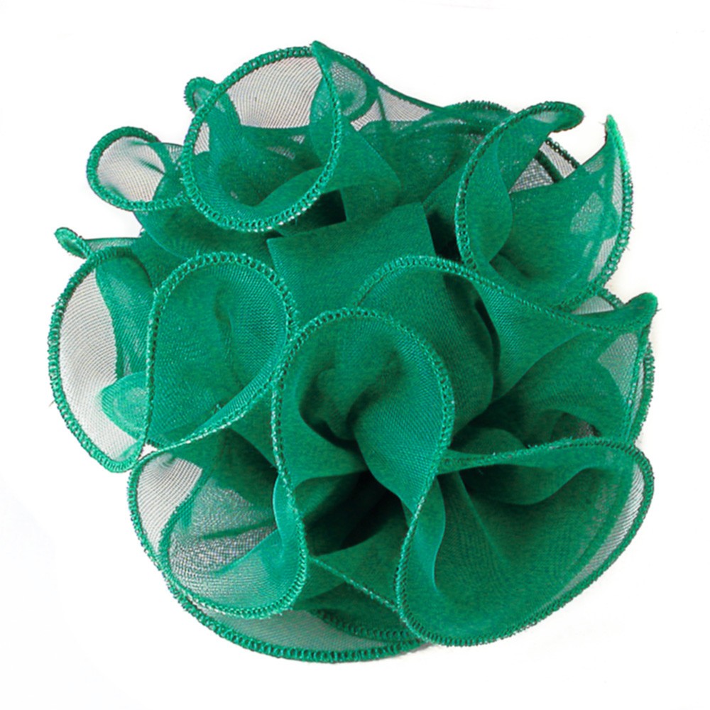 Chiffon Ruffled Jaw Clip Claw Hair Bow 30 Colors