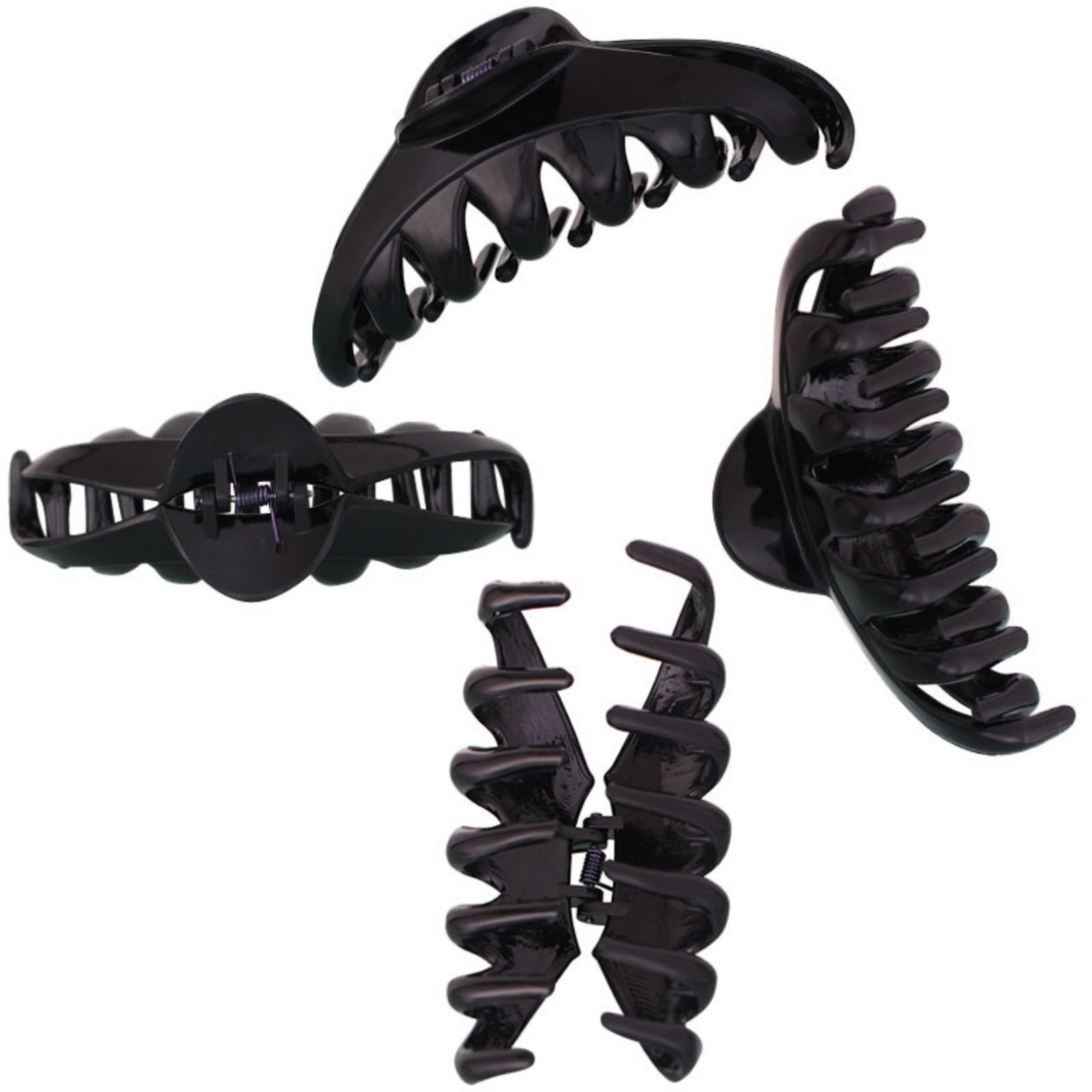 4 pcs Fashion Plastic Non slip Strong Hair Claw Clips 5″ Curly Stylish Big Larg