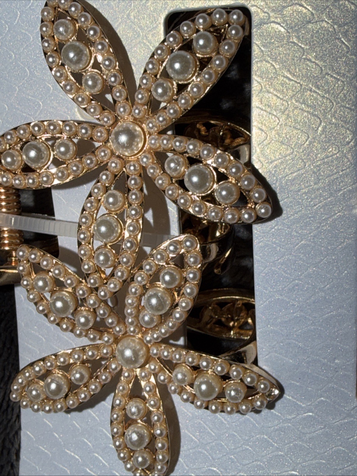 NATASHA HAIR CLIPS 🌺 Faux Pearls & Rhinestones -Lead Compliant -Set of 2