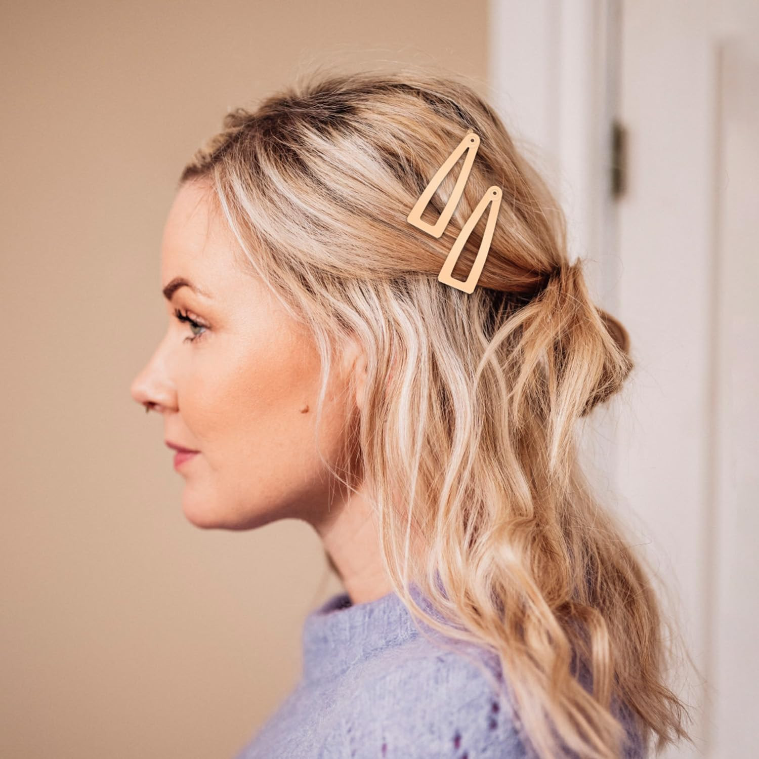 10 Pcs Double Grip Hair Clips, Metal Snap Hair Clips Hair Barrettes for Women H