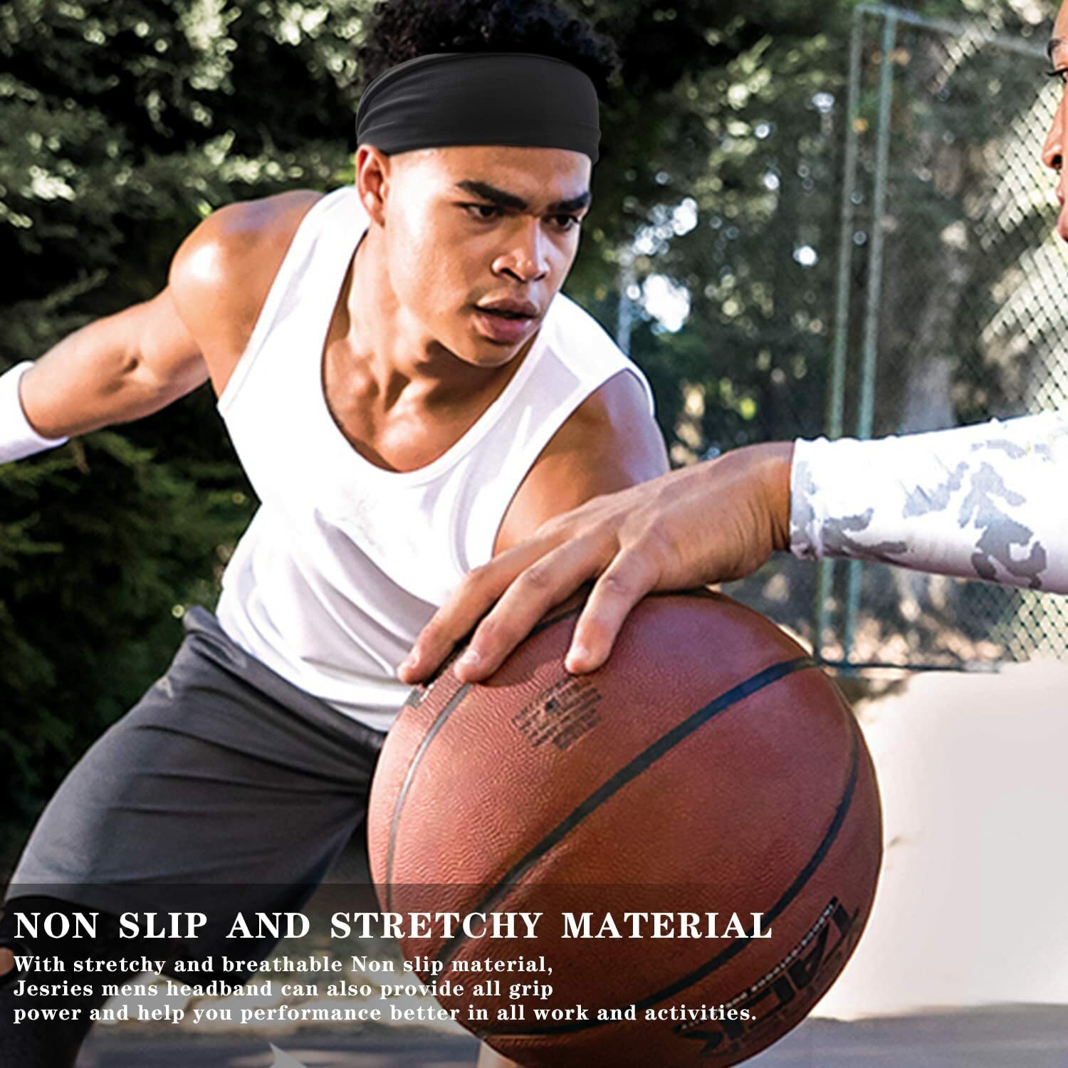 Men Running Stretchy Moisture Wicking Headband for Women Yoga Workout Hair Bands