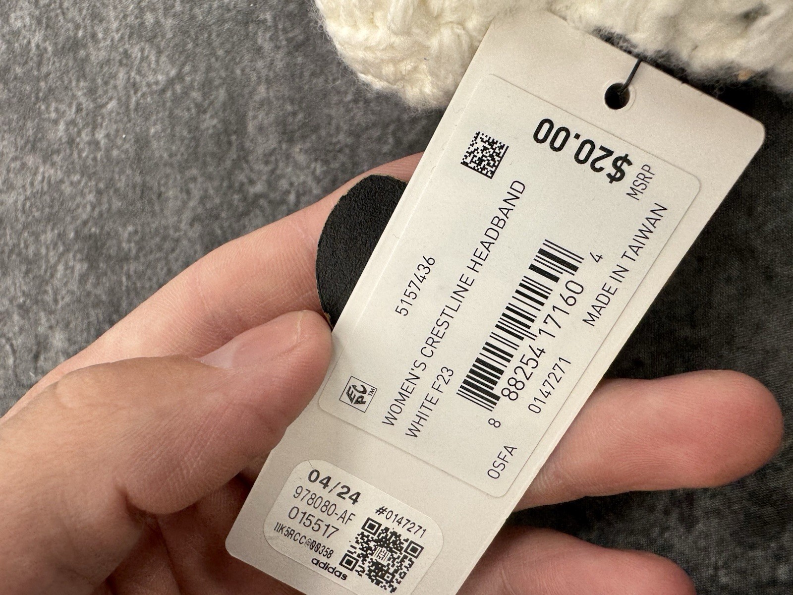 Adidas Knit Crestline Headband White Women’s One Size NEW WITH TAGS