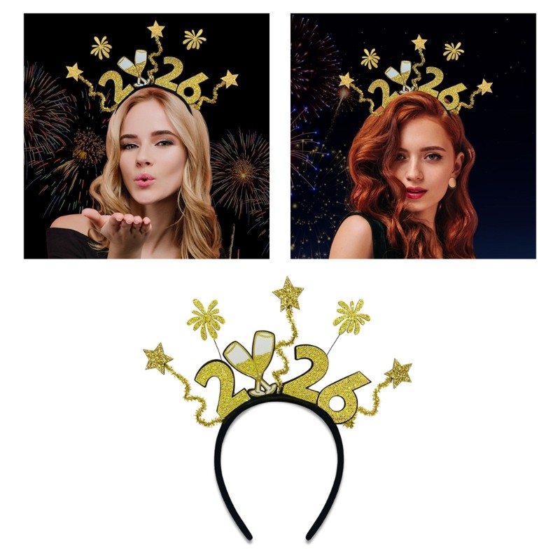 Comfortable Star Hairband Themed Headwear For New Year 2026 Special Occasion