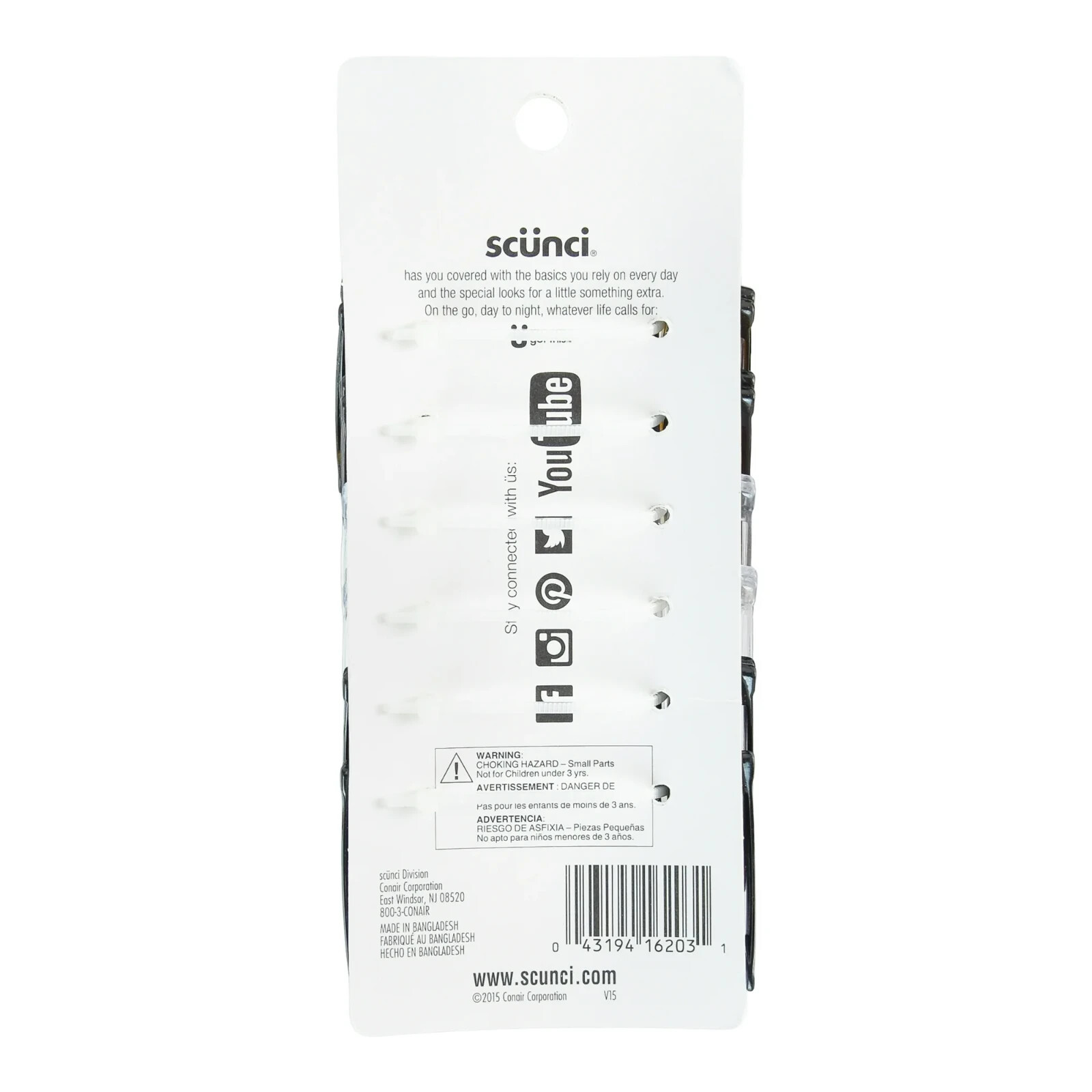 Scunci Plastic Side Hair Combs, Black, Clear, and Tortoise Shell, 12 Ct