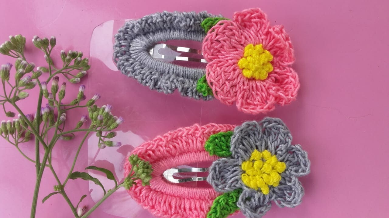 New Handmade Crochet Snap Hair Clip Accessory Girls,Women Fashion Colorful Gift