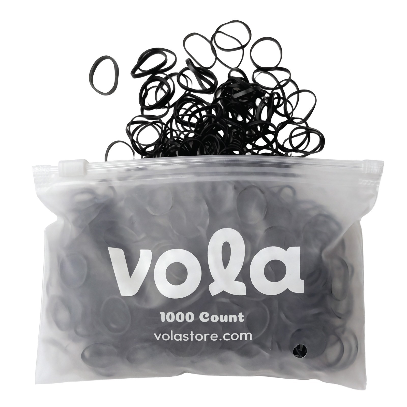 VOLA Elastic Hair Bands Kids and Adults 1000 Ct, Black Color