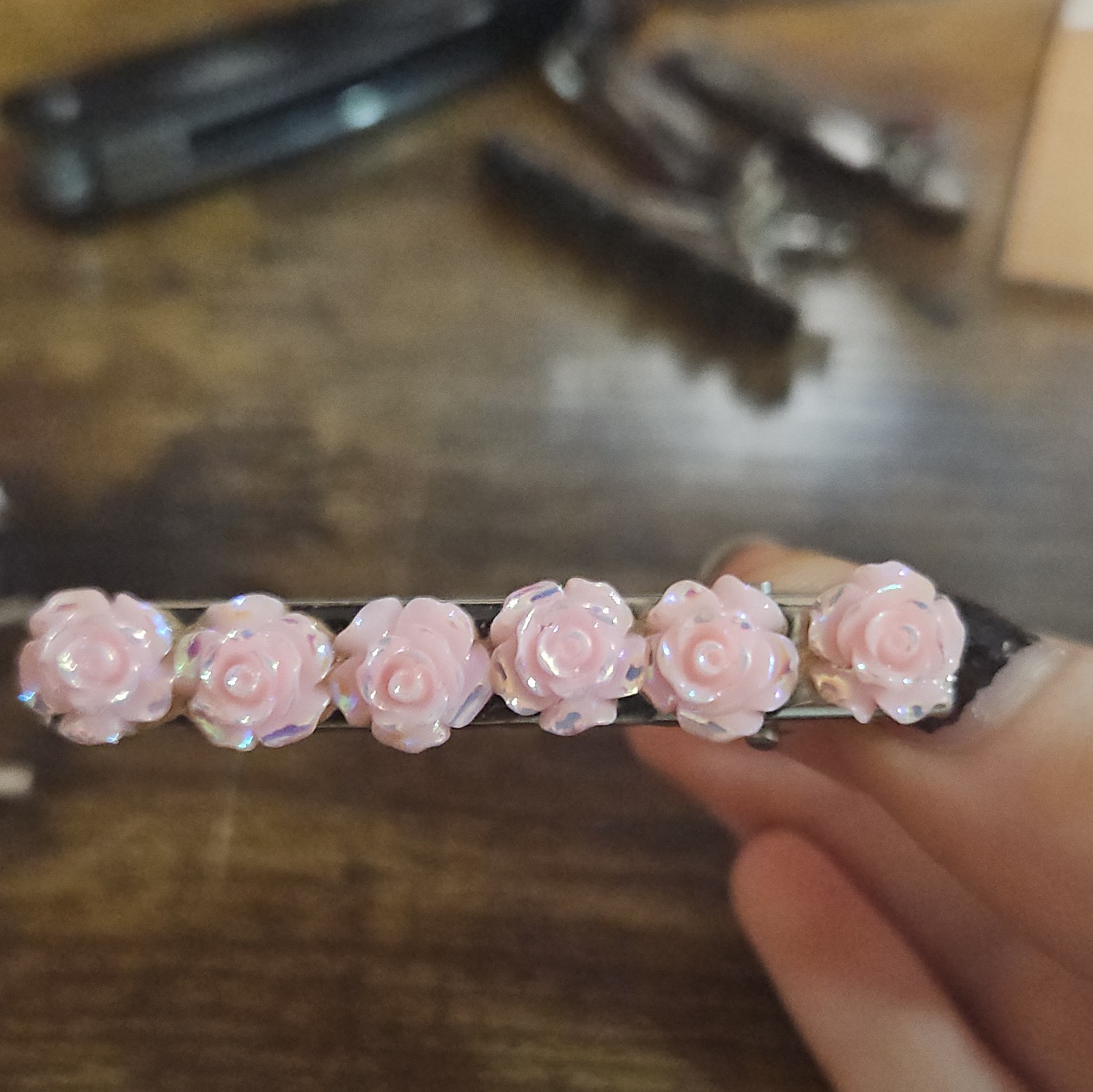 Women’s Flower Snap Hair Clips/Barrettes Decorative 6 Pack Metal/Plastic