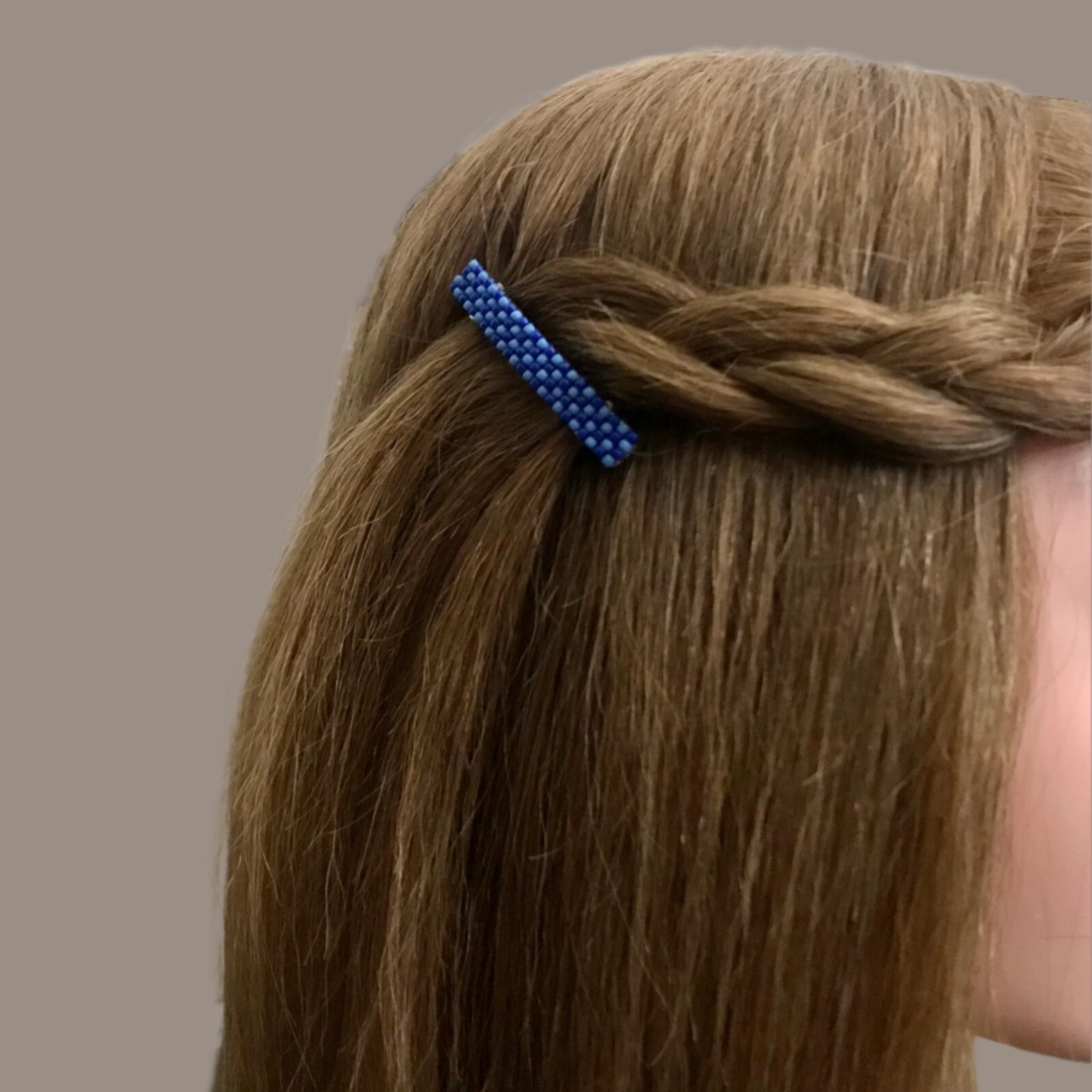 Blue Mix Small French Style Barrettes, Multi Color, 50mm