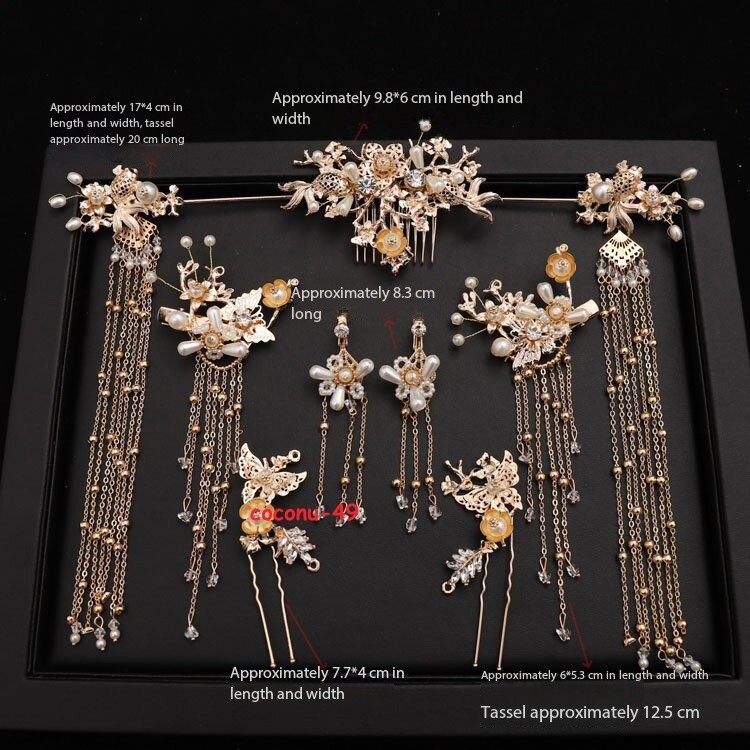 New Chinese Traditional Style Bridal Matching Xiuhe Hairpin Hair&ear Accessory