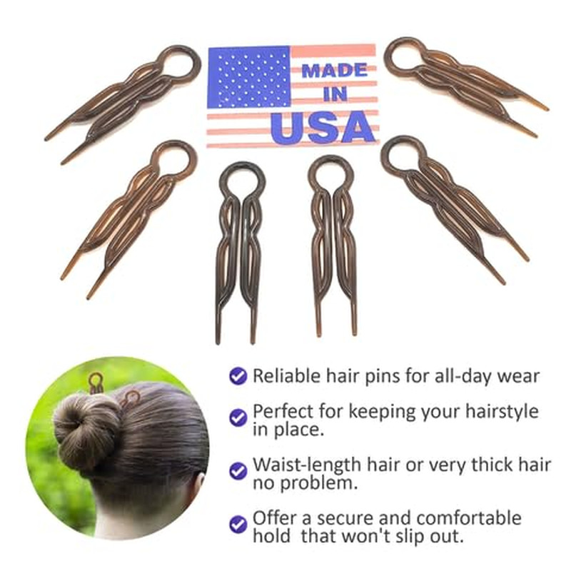 Hair Pins – Plastic, U-Shaped Magic Grip Hairpins, Strong Durable Pins for Fine