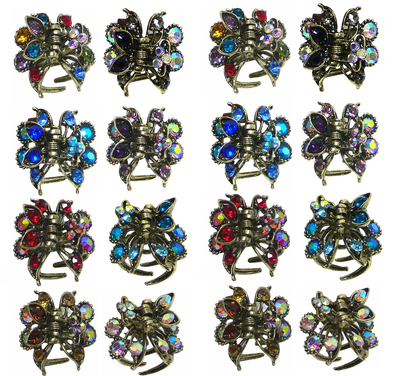 JCGY 2 Sets of 8, 16 Count, Metal Mini HairClaws for Women Girls Stylg LPW-5-8-2