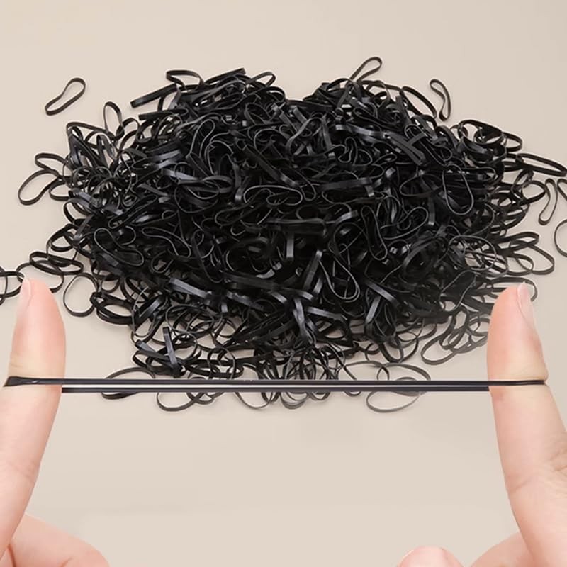 Black Elastic Hair Bands with a box Soft Elastic Bands for Kid Hair Braids