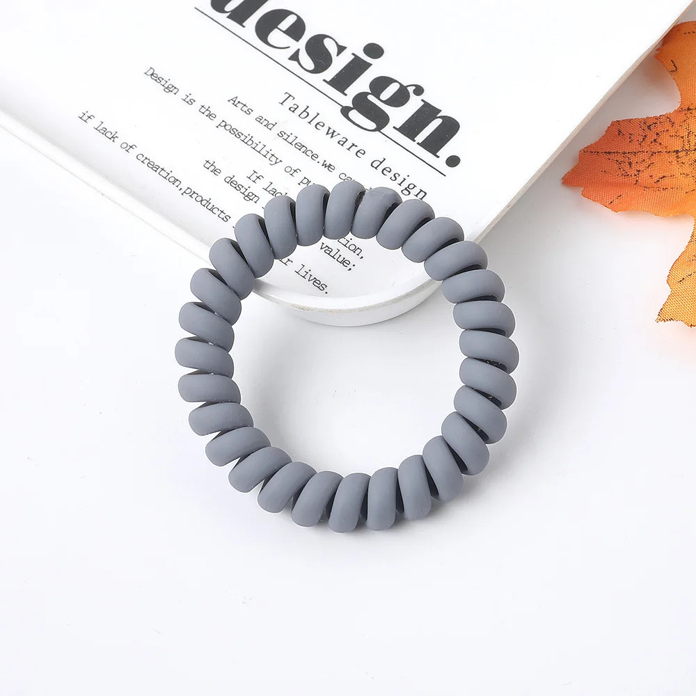 3Pcs/lot Telephone Wire Elastic Hair Bands Women Matte Frosted Colorful Girls Te