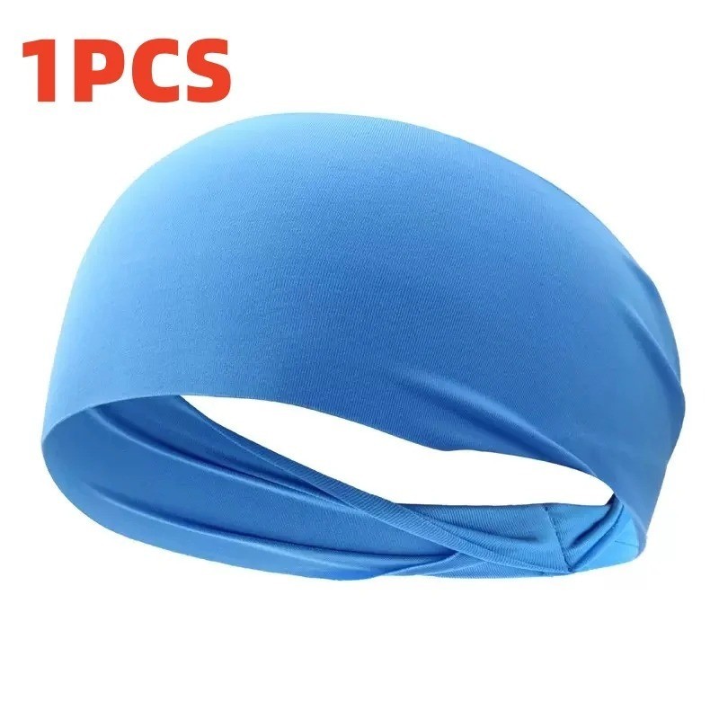 Sports Headband Moisture Wicking Sweat Band Elastic Wide Hair Band for Men Women