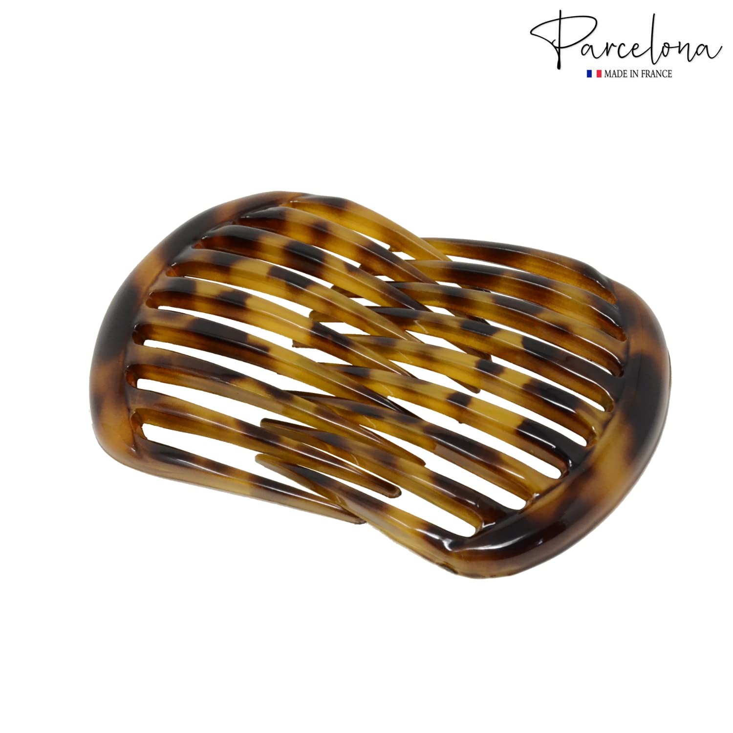 Parcelona French Smooth Edge Celluloid Acetate Hair Side Combs for Women (2 Pcs)