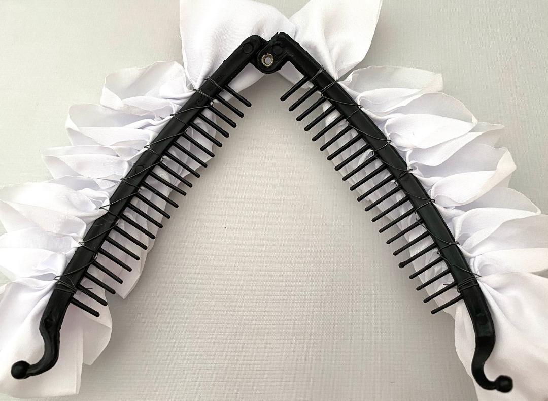 LONG BANANA HAIR CLIP WHITE BOWS ON BOTH SIDES SELECT COLOR FREE USA SHIPPING