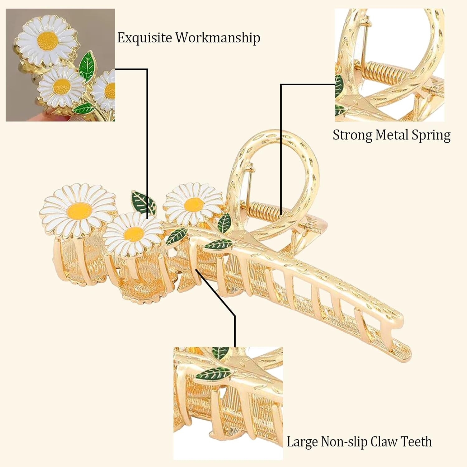 6 Pcs Hair Claw Clips for Women, Large Strong Metal Butterfly Hair Clips Flower
