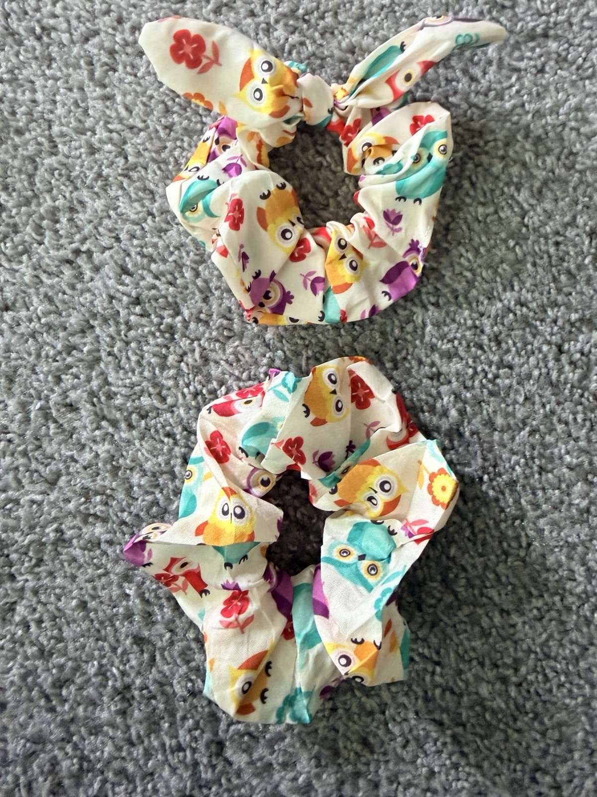 Women/Girls- Scrunchie Set Of 2 Owl Theme