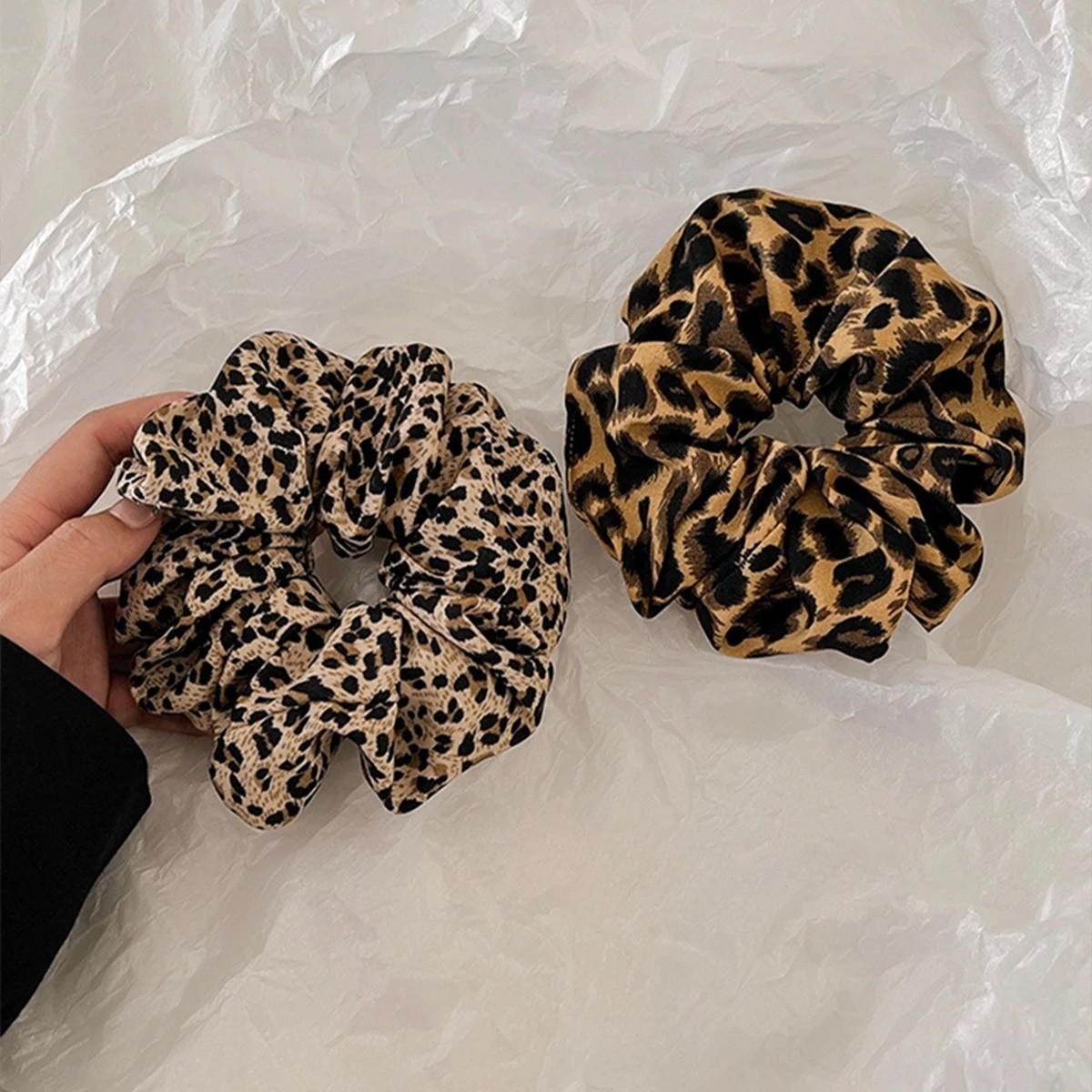 2PCs Headband Printed scrunchie Headband High Elasticity Elastic headband