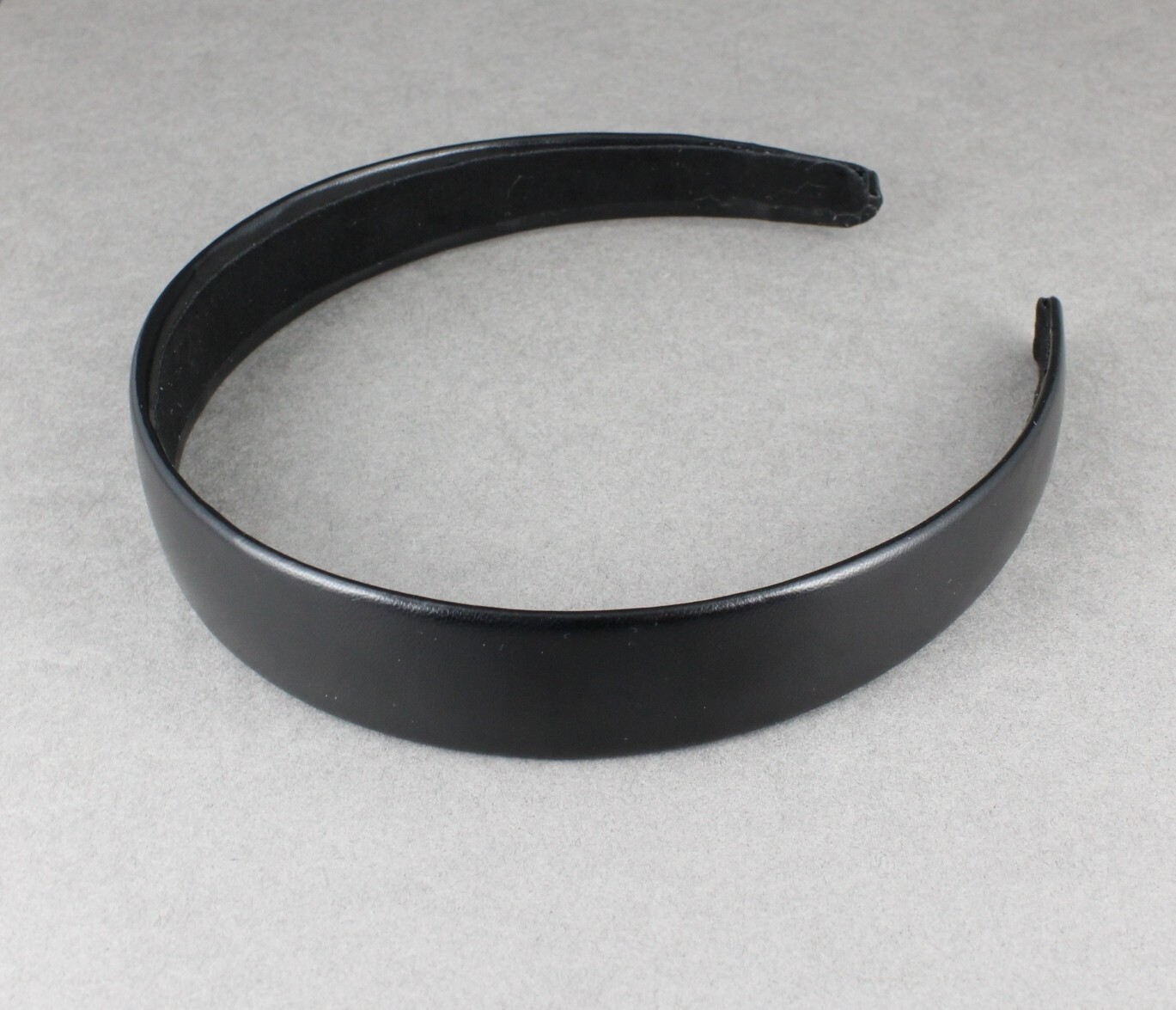 Black faux leather headband textured 1″ wide hair band accessory classic basic