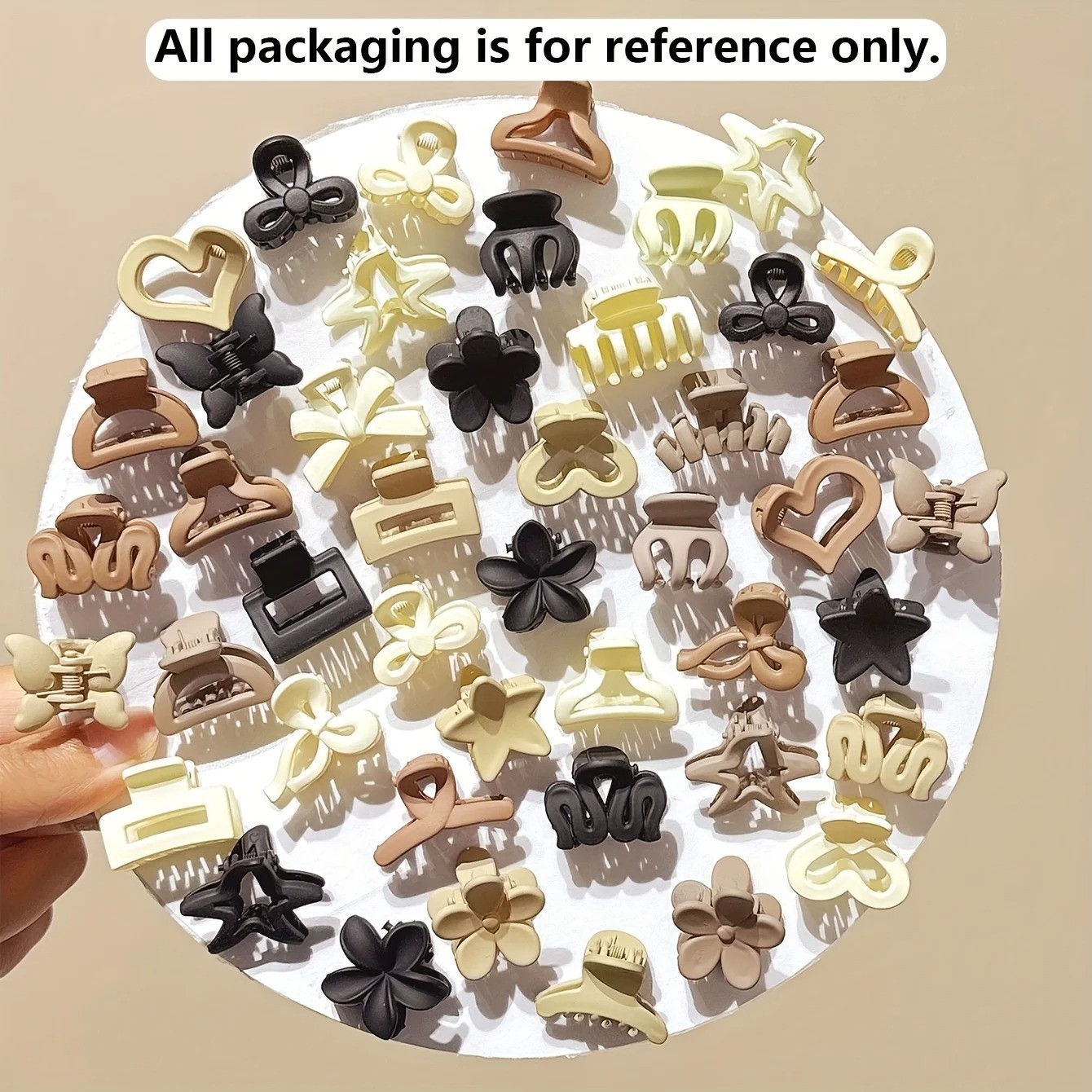 5-30PCS Beige Mini Hair Clips Cute Girls Hair Claws Mixed Pack Set