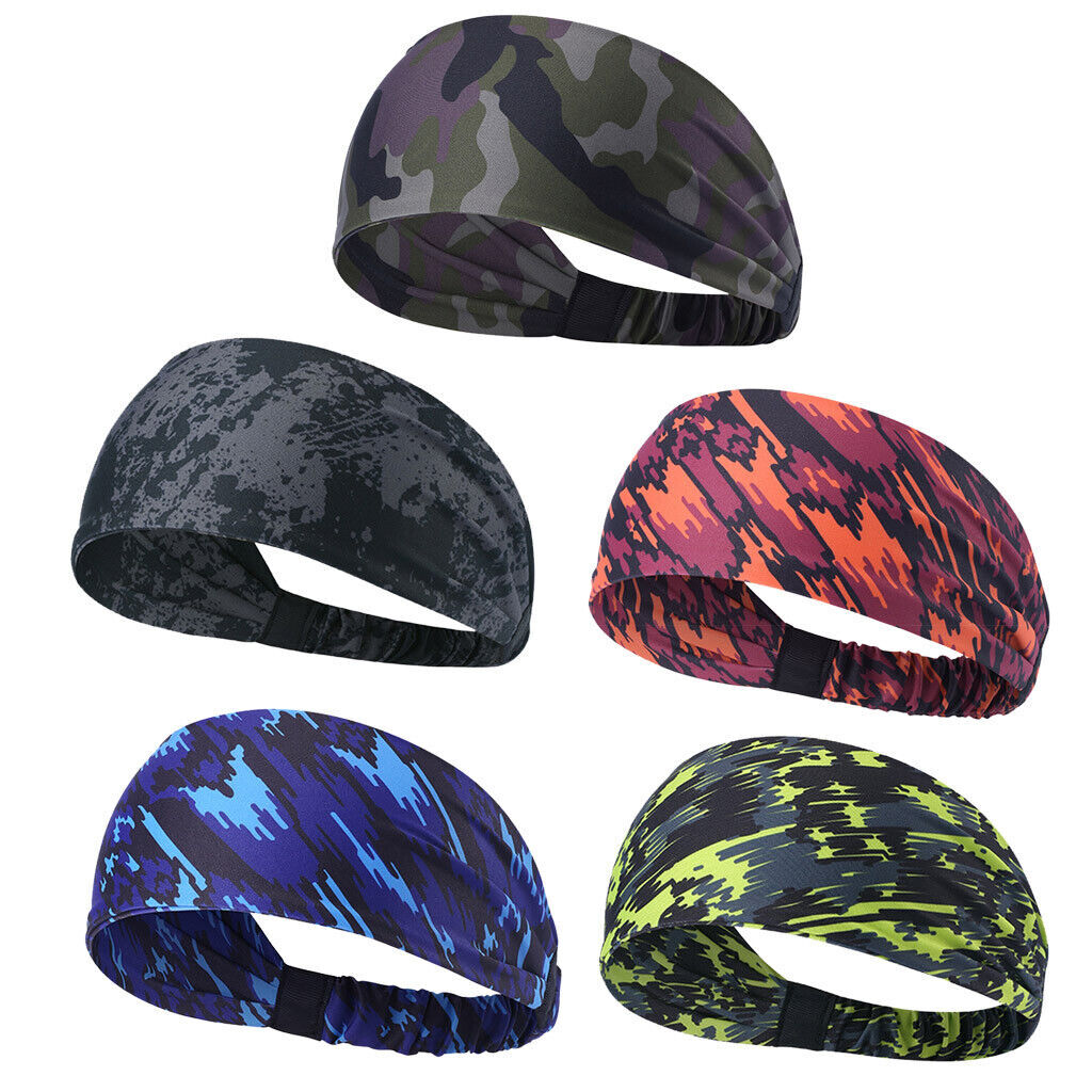 Mens Women Sweat Sweatband Headband Yoga Gym Running Stretch Sports Head Band