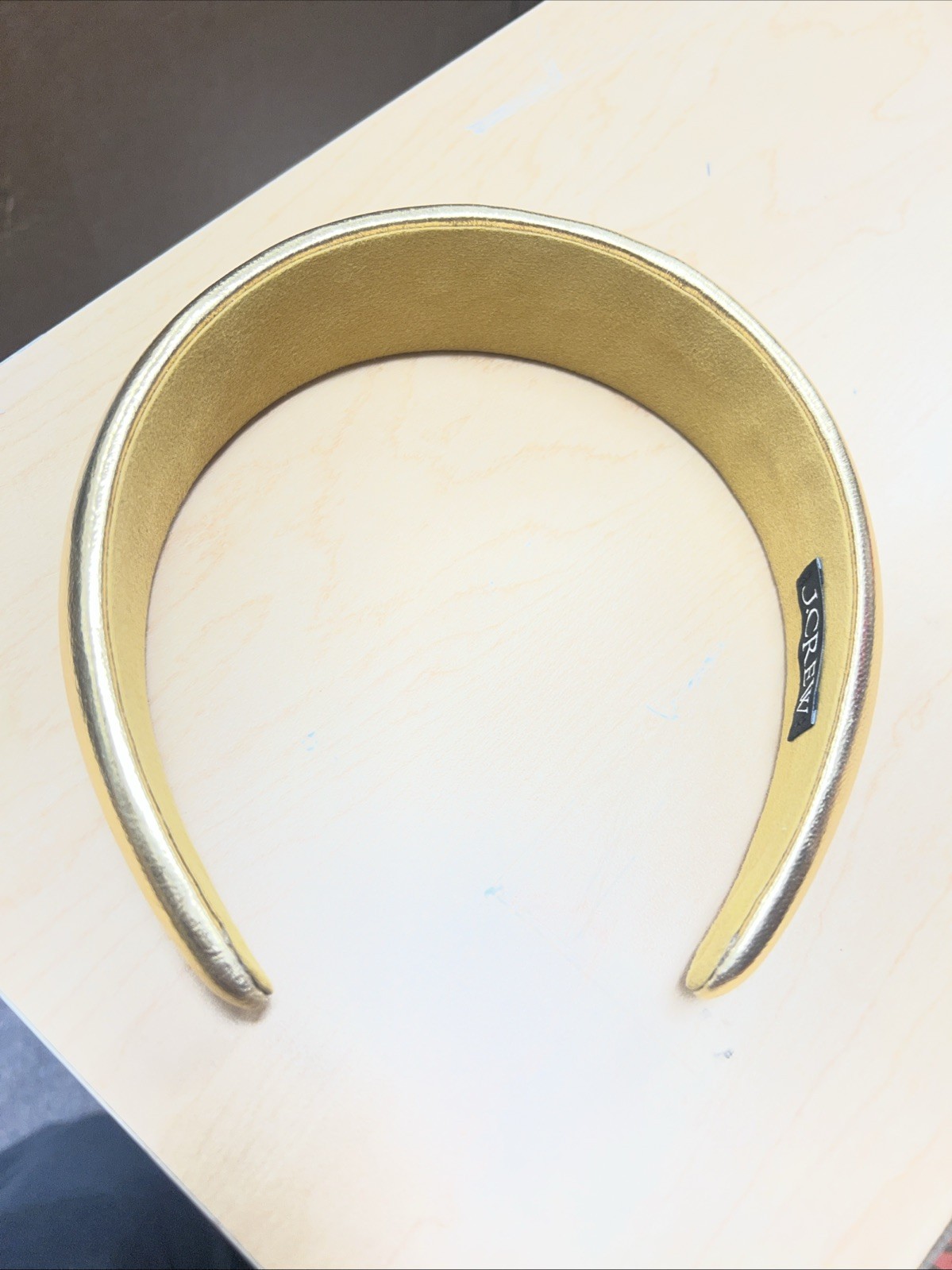 Women’s J.Crew Gold Metallic Leather Headband – Size: One Size