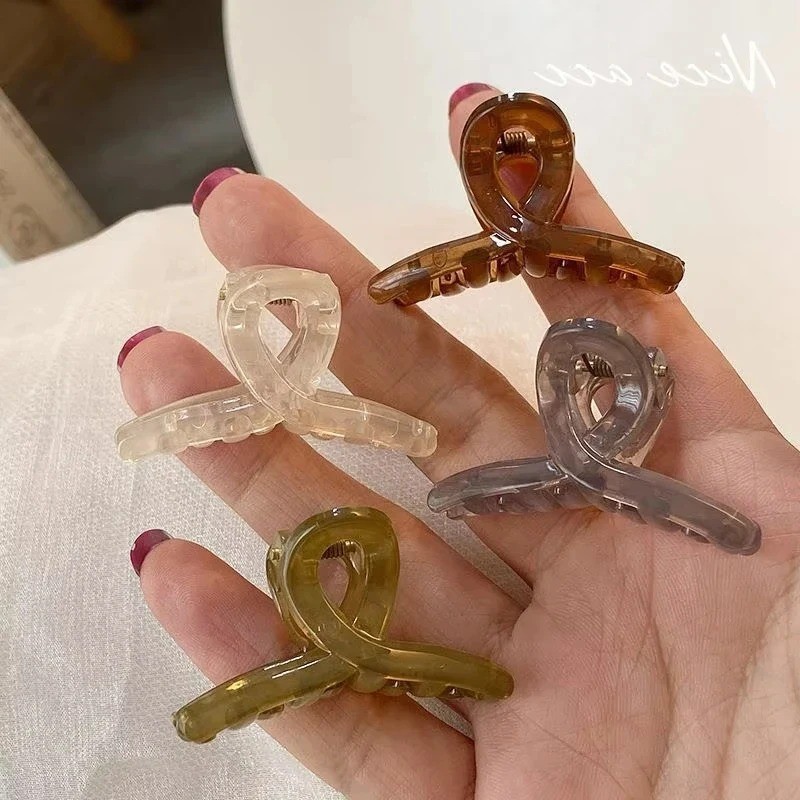 4Pcs Mini Cute Claw Clip Small Girl Hair Claw Semi Transparent Bangs Side Clip S