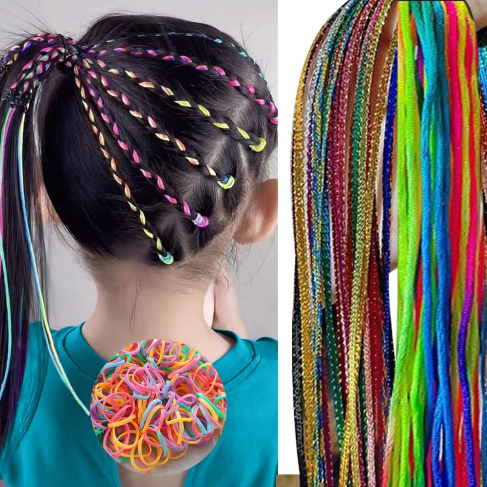 30 PCS Colorful Hair Braids String Wrap Braiding Ponytail Tie Tinsel Kit