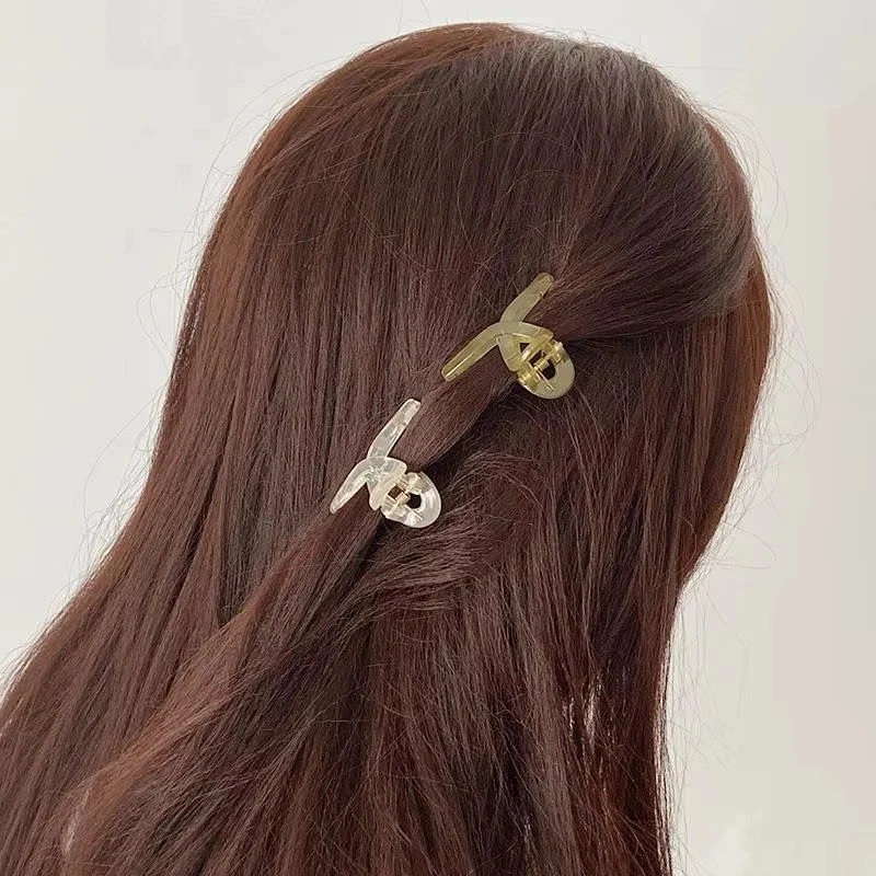 4Pcs Mini Cute Claw Clip Small Girl Hair Claw Semi Transparent Bangs Side Clip S