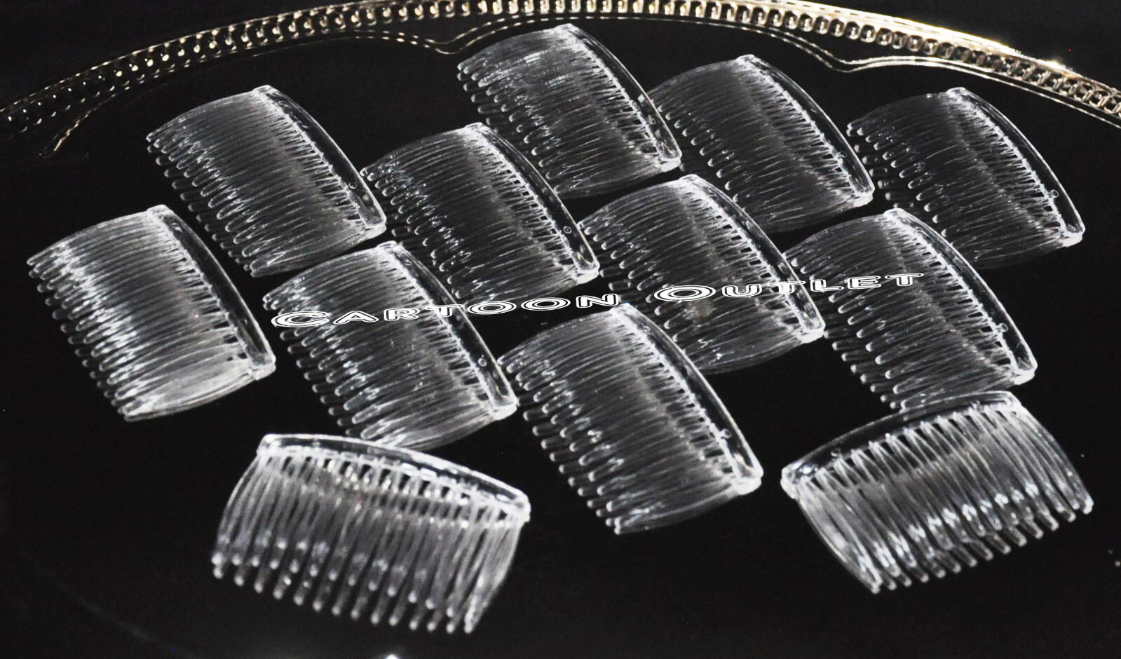 12 Clear Plastic Hair Combs Ready to Decorate Bridal Accessory DIY Quinceanera