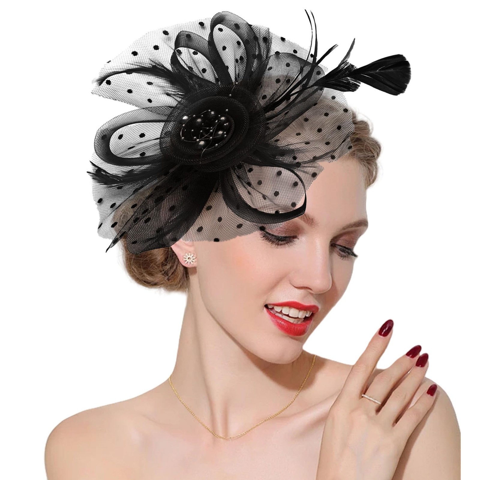 Fascinators Hats 20s 50s Hat Pillbox Hat Cocktail Tea Party Headwear with Vei…