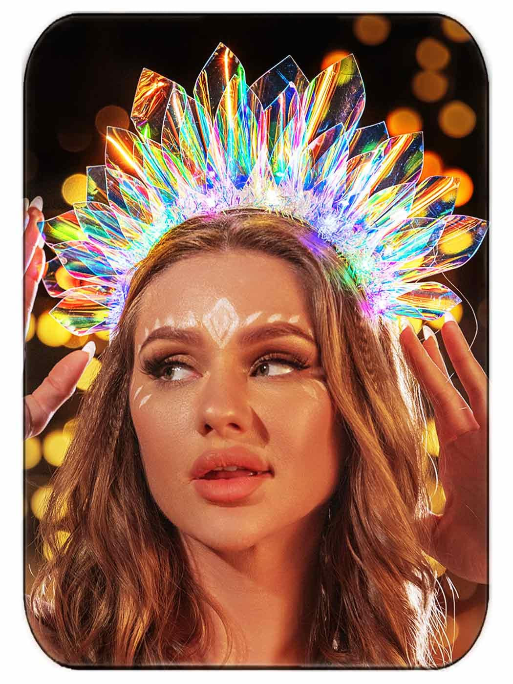 Light up Crown Led Headband Glow Birthday Headpiece Rave Costume Hair